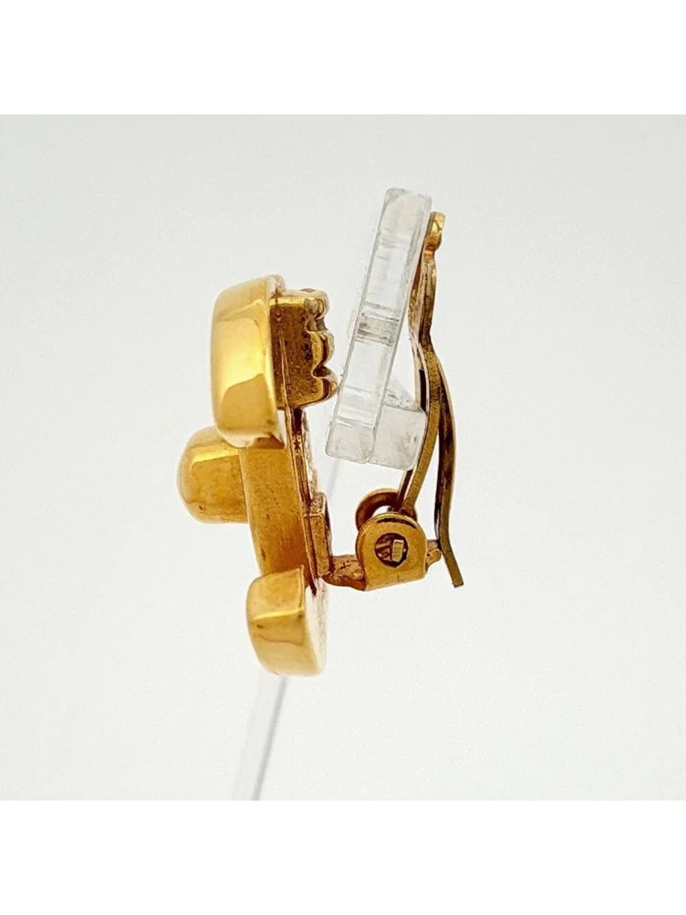 Chanel Earrings CC Logo Turnlock Gold Plated
